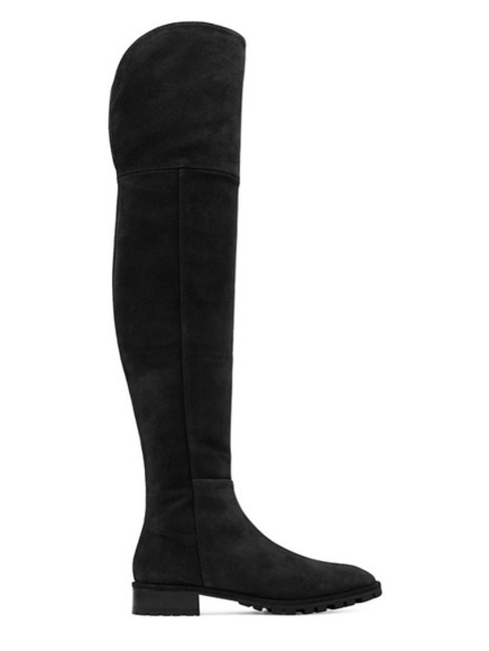 Stuart Weitzman Shoes - Stuart Weitzman Black Amber Suede Over-The-Knee Lug Sole Boots Size 5.5